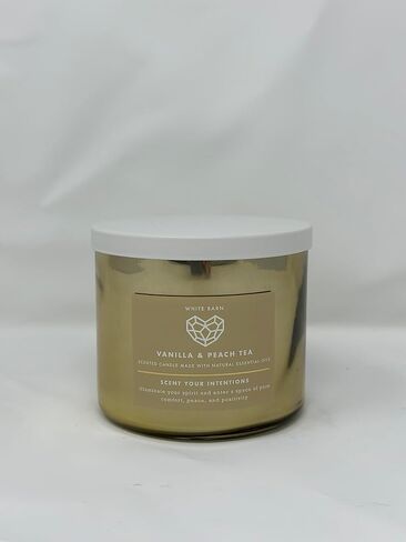 Vanilla & Peach 3 Wick Candle 14.5 oz / 411 g [Made with Natural Essential Oil] in Saudi Arabia
