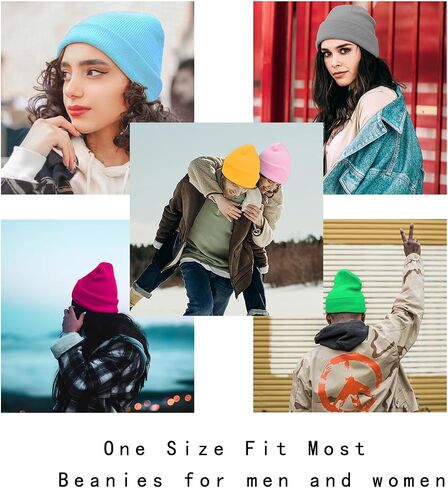 ZOORON Beanies Hats for Men Women Knit Hats Winter Beanies Men's Women's Knit Cuffed Beanies Hats in Saudi Arabia