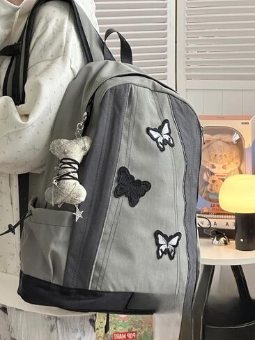Y2k Backpack Butterfly Goth Purse Accessories Grunge Aesthetic Backpack Grunge Accessories Y2K (Black) in Saudi Arabia