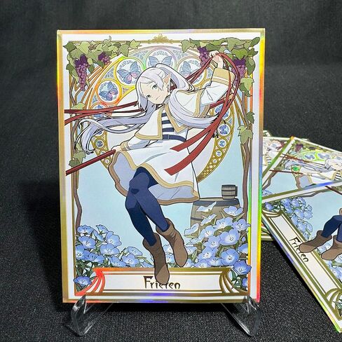 60 PCS Holographic Anime Card Sleeves for MTG/PTCG, 67X92mm Card Sleeves Compatible with Standard Size Board Game Trading Cards in Saudi Arabia