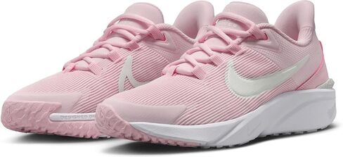 Nike Star Runner 4 Big Kids' Road Running Shoes (DX7615-602,Pink Foam/Summit White-White) Size 4.5 in Saudi Arabia