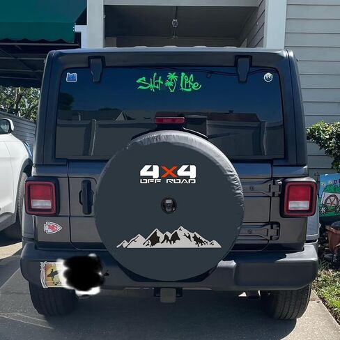 غطاء إطار احتياطي لسيارة Jeep مع فتحة كاميرا، إطار معدني، حامل موضع، كاميرا لا تحجب، واقي العجلة الاحتياطية لسيارة Jeep JL Wrangler (L: 265/50R20، 255/70R17) in Saudi Arabia