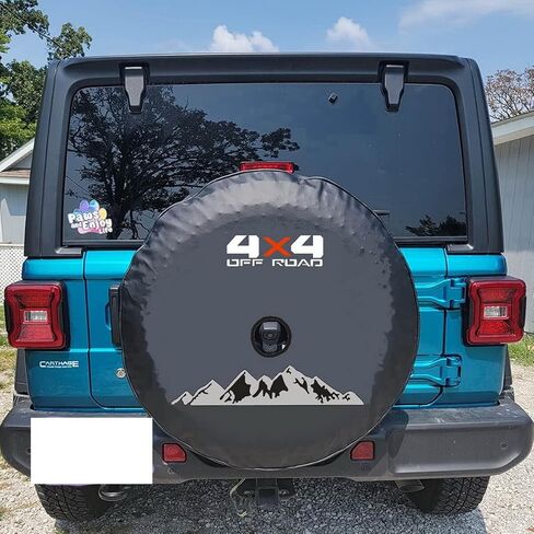 غطاء إطار احتياطي لسيارة Jeep مع فتحة كاميرا، إطار معدني، حامل موضع، كاميرا لا تحجب، واقي العجلة الاحتياطية لسيارة Jeep JL Wrangler (L: 265/50R20، 255/70R17) in Saudi Arabia