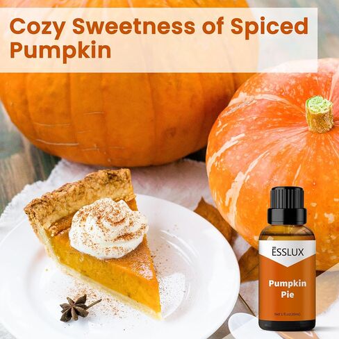 Pumpkin Pie Fragrance Oil, ESSLUX Aromatherapy Candle Making Scents, Essential Scented Oils for Home for Diffuser, Massage, Soap, Perfume, Humidifier, 30 ml in Kuwait
