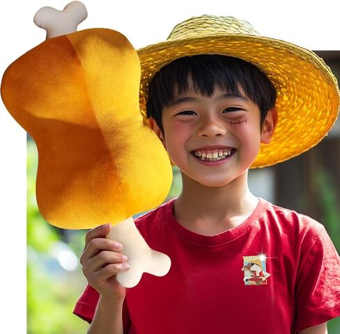 ONEPIECE LUFFYs Favorite 3D Super Soft Roast Meat Bone Plush Pillow with Brooch pin, Bedding Cozy Plush Decorative Pillow, Funny Meat Bone Stuffed Soft Throw Pillow in Saudi Arabia