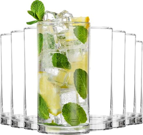 8 Pack Premium Quality Clear Plastic Tumblers - Each 16 Ounce Drinking Glasses - Reusable & BPA-Free Plastic Drinking Cups For Water, Juice & Other Drinks in Saudi Arabia
