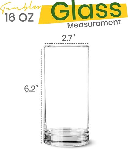 8 Pack Premium Quality Clear Plastic Tumblers - Each 16 Ounce Drinking Glasses - Reusable & BPA-Free Plastic Drinking Cups For Water, Juice & Other Drinks in Saudi Arabia