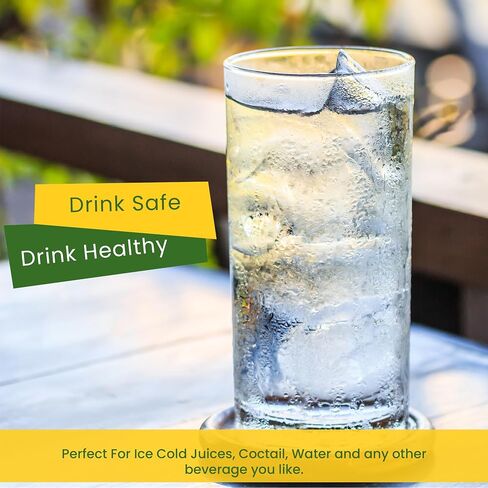 8 Pack Premium Quality Clear Plastic Tumblers - Each 16 Ounce Drinking Glasses - Reusable & BPA-Free Plastic Drinking Cups For Water, Juice & Other Drinks in Saudi Arabia
