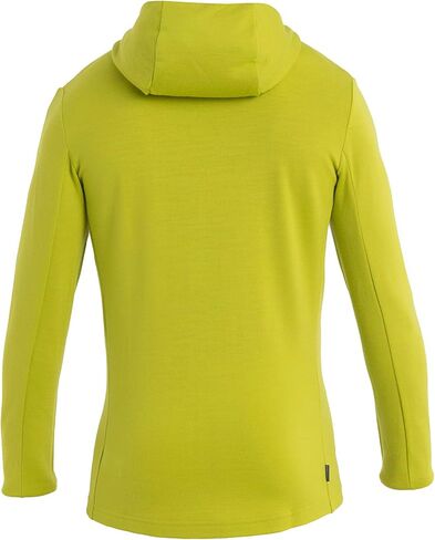 Icebreaker Merino Quantum III Zip Up Hoodie for Men, 100% Merino Wool, Long Sleeve Men’s Zip-Up Sweater with Zippered Pockets, Thumb Loops - Athletic Sweatshirt, Bio Lime/Loden/CB, XX-Large in Saudi Arabia