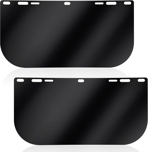 Feekoon 1 Pack Face Shield Replacement Lens, 15.5'' x 8'' Tinted Full Face Shield Compatible with Hobart 770580, Protective Safety Face Shield for Welding, Grinding, Helmet Face Shield for Cosplay in Kuwait
