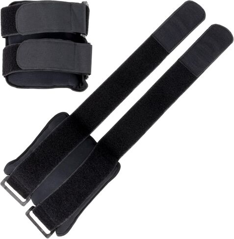 أوزان الكاحل من كراون سبورتنج جودز، زوج واحد - معدات القوة والقلب واللياقة البدنية وإعادة التأهيل مع حزام قابل للتعديل وحقيبة تخزين (4 رطل) in Kuwait