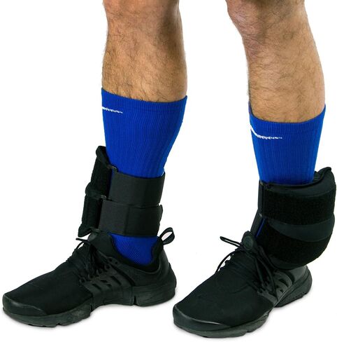 أوزان الكاحل من كراون سبورتنج جودز، زوج واحد - معدات القوة والقلب واللياقة البدنية وإعادة التأهيل مع حزام قابل للتعديل وحقيبة تخزين (4 رطل) in Kuwait