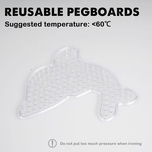 FUNZBO 20 Pieces 5mm Fuse Beads Pegboards - Animal Shape Pegboards for Arts and Crafts Projects with Keychains, Hang Ropes and Beads Tweezers, Fuse Beads Gift Set in Saudi Arabia