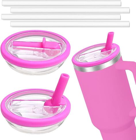 40 OZ Tumbler Flip Straw Lid Replacement Fit for Stanley Quencher Tumbler, Spill Proof and Leak Resistant, 2 PCS Tumbler Lids Fit for Stanley Cup(White) in Saudi Arabia