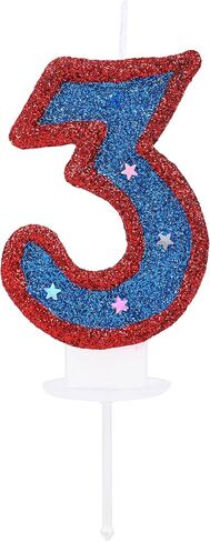 Number 3 Candle Birthday Boy Girl 3rd Birthday Cake Topper, Blue Captain Hero 3 Birthday Candle for Kid's Superheroes Theme Party Cake Decoration in Saudi Arabia