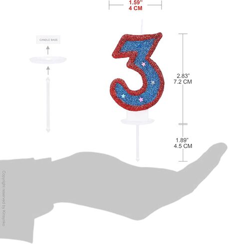 Number 3 Candle Birthday Boy Girl 3rd Birthday Cake Topper, Blue Captain Hero 3 Birthday Candle for Kid's Superheroes Theme Party Cake Decoration in Saudi Arabia