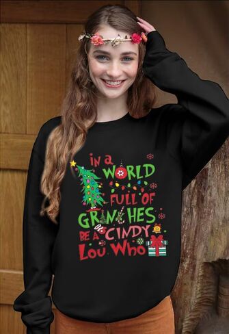 KIMSOONG Christmas Sweatshirt for Women Be A Cindy Lou Who Shirt Cute Christmas Graphic Tshirts Oversized Long sleeve Tops in Kuwait