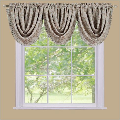 Achim Home Furnishings Sutton Waterfall Valance - 48x36 - Brown in Saudi Arabia