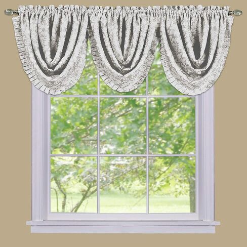 Achim Home Furnishings Sutton Waterfall Valance - 48x36 - Brown in Saudi Arabia