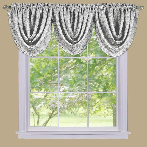 Achim Home Furnishings Sutton Waterfall Valance - 48x36 - Brown in Saudi Arabia