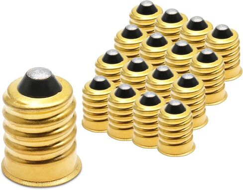 10 Pack E14 to E12 Adapter Converter, European to Candelabra Reducer, Pure Copper Light Adapter Socket Bulb Adapter, Golden Lamp Adapter in Saudi Arabia