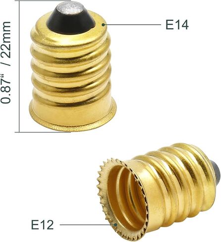 10 Pack E14 to E12 Adapter Converter, European to Candelabra Reducer, Pure Copper Light Adapter Socket Bulb Adapter, Golden Lamp Adapter in Saudi Arabia