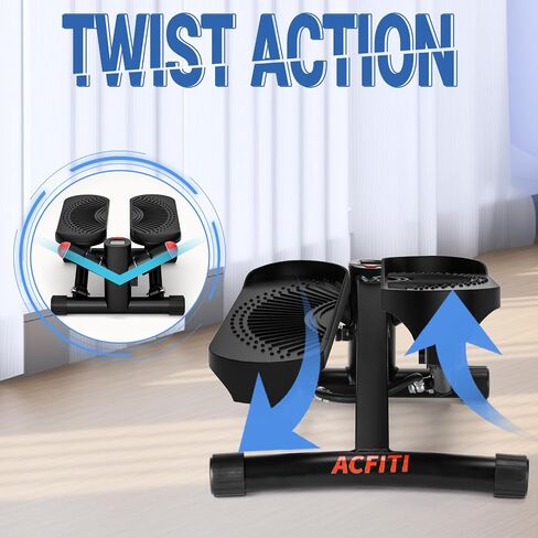 Steppers for Exercise at Home,Adjustable Resistance Mini Stepper with Resistance Bands,Stair Stepper with 350lbs Loading Capacity,Twist Stepper Portable Exercise Equipment for Full Body Workout in Saudi Arabia