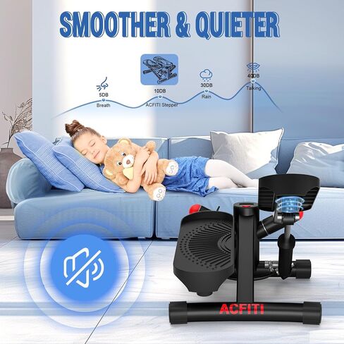 Steppers for Exercise at Home,Adjustable Resistance Mini Stepper with Resistance Bands,Stair Stepper with 350lbs Loading Capacity,Twist Stepper Portable Exercise Equipment for Full Body Workout in Saudi Arabia