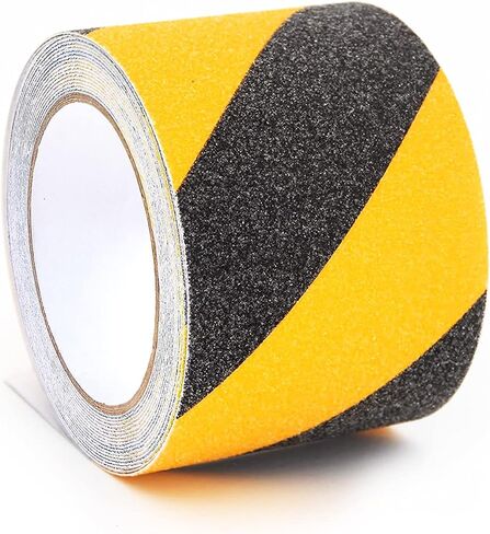 2 Inch X 32.8ft Non Slip Safety Grip Tape for Stairs Steps Black/Yellow Non Skid Tread High Traction Friction/Strong Grip Abrasive Adhesive Hazard Caution Tape in Kuwait