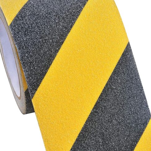 2 Inch X 32.8ft Non Slip Safety Grip Tape for Stairs Steps Black/Yellow Non Skid Tread High Traction Friction/Strong Grip Abrasive Adhesive Hazard Caution Tape in Kuwait