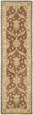 SAFAVIEH Antiquity Collection 2'3" x 8' Brown / Taupe AT315A Handmade Traditional Oriental Premium Wool Runner Rug in Saudi Arabia