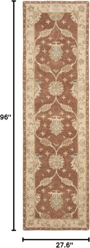 SAFAVIEH Antiquity Collection 2'3" x 8' Brown / Taupe AT315A Handmade Traditional Oriental Premium Wool Runner Rug in Saudi Arabia