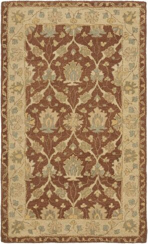 SAFAVIEH Antiquity Collection 2'3" x 8' Brown / Taupe AT315A Handmade Traditional Oriental Premium Wool Runner Rug in Saudi Arabia