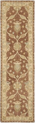 SAFAVIEH Antiquity Collection 2'3" x 8' Brown / Taupe AT315A Handmade Traditional Oriental Premium Wool Runner Rug in Saudi Arabia