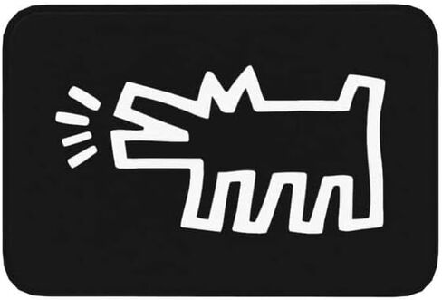 Durable Doormat Front Door Mat 16" x 24", Abstract Dancing Haring Art Front Floor Door Entrance Mat Keith Geometric Graffiti Kitchen Bathroom Doormat Garage Carpet Rug in Saudi Arabia