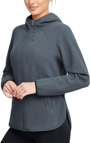 BALEAF Women's Fleece Thermal Jacket Hooded Polar Warm Winter Lightweight Jackets Cold Weather Running Hiking Casual Outdoor in Saudi Arabia