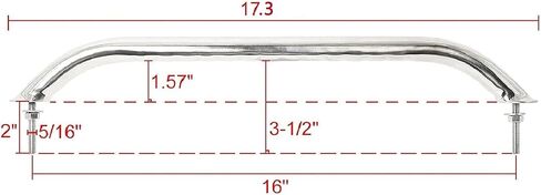 NovelBee 2pcs Boat Grab Handle,Polished Stainless Oval Grab Handle Handrail with Finger Grip,Flange,Stud for Marine Yacht RV (Length 17.3inch) in Saudi Arabia