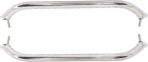 NovelBee 2pcs Boat Grab Handle,Polished Stainless Oval Grab Handle Handrail with Finger Grip,Flange,Stud for Marine Yacht RV (Length 17.3inch) in Saudi Arabia