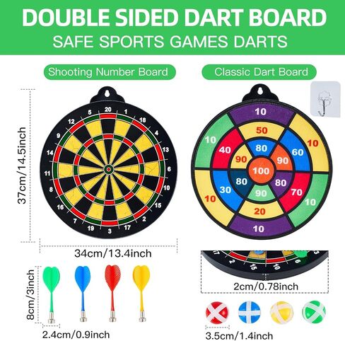 2 in 1 Double-Sided Magnetic Dart Board for Kids and Adults,2 Models Dart Game(12Magnetic Dart)+12 Sticky Balls Or 2 Toy Gun+40 Foam Dart.6-12 Year Boy Girls Indoor outdoor Party Game Toy Gifts in Saudi Arabia