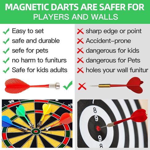 2 in 1 Double-Sided Magnetic Dart Board for Kids and Adults,2 Models Dart Game(12Magnetic Dart)+12 Sticky Balls Or 2 Toy Gun+40 Foam Dart.6-12 Year Boy Girls Indoor outdoor Party Game Toy Gifts in Saudi Arabia