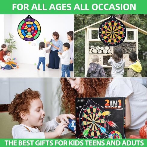 2 in 1 Double-Sided Magnetic Dart Board for Kids and Adults,2 Models Dart Game(12Magnetic Dart)+12 Sticky Balls Or 2 Toy Gun+40 Foam Dart.6-12 Year Boy Girls Indoor outdoor Party Game Toy Gifts in Saudi Arabia
