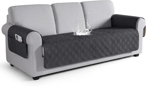 VANSOFY Couch Cover, Waterproof Sofa Covers Couch Washable Slipcover Furniture Protector Non-Slip Couch Cover for Dogs, Pets(Sofa, Deep Gray) in Saudi Arabia