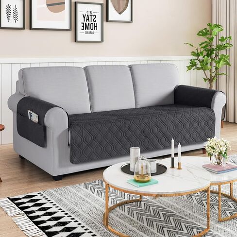 VANSOFY Couch Cover, Waterproof Sofa Covers Couch Washable Slipcover Furniture Protector Non-Slip Couch Cover for Dogs, Pets(Sofa, Deep Gray) in Saudi Arabia