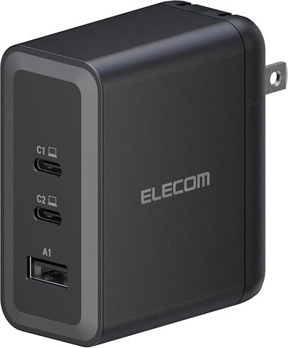 ELECOM 150W USB C Wall Charger Block, 4 Multi Port GaN II Smart PD, Ultra-Fast Charging, Compact Power Adapter for Multiple Devices, Laptops, Tablets, iPhone, iPad, Watch, Speakers, Airpods - Black in Kuwait