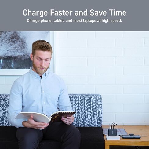 ELECOM 150W USB C Wall Charger Block, 4 Multi Port GaN II Smart PD, Ultra-Fast Charging, Compact Power Adapter for Multiple Devices, Laptops, Tablets, iPhone, iPad, Watch, Speakers, Airpods - Black in Kuwait