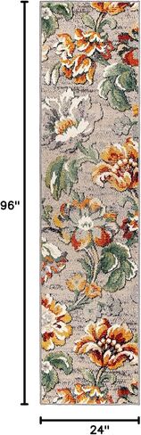 سجادة منطقة الزهور من سيمبلي ساوثرن كوتاج فرانكلين، مقاس 6 × 9 بوصة، رمادية in Kuwait