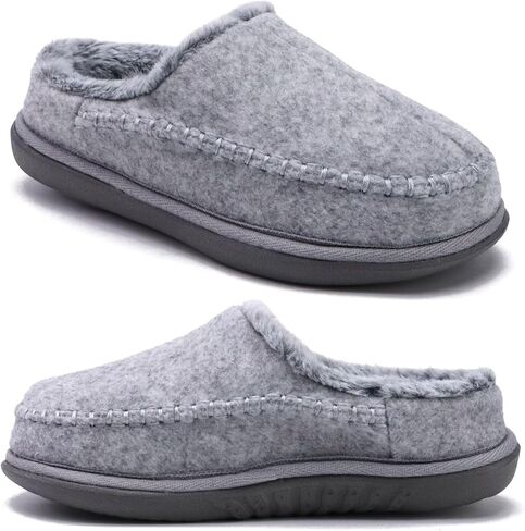 KuaiLu Womens Clog Slippers with Comfy Arch Support Orthotic Plantar Fasciitis Memory Foam Ladies Slippers for Women Winter Warm Slip on Felt Houes Shoes Hard Rubber Sole Pink size 9 in Saudi Arabia