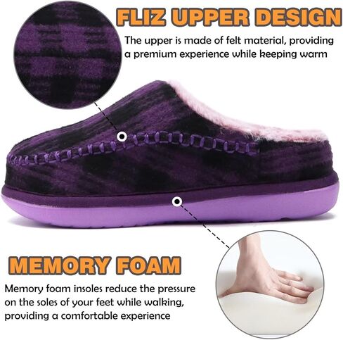 شبشب نسائي من KuaiLu مع دعم مريح لقوس القدم والتهاب اللفافة الأخمصية والتهاب اللفافة الأخمصية، شباشب للسيدات شتوية دافئة سهلة الارتداء على أحذية اللباد ونعل مطاطي صلب وردي مقاس 9 in Kuwait