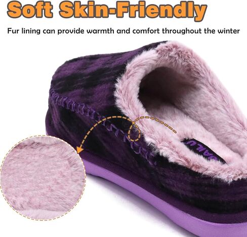 شبشب نسائي من KuaiLu مع دعم مريح لقوس القدم والتهاب اللفافة الأخمصية والتهاب اللفافة الأخمصية، شباشب للسيدات شتوية دافئة سهلة الارتداء على أحذية اللباد ونعل مطاطي صلب وردي مقاس 9 in Kuwait