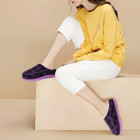 شبشب نسائي من KuaiLu مع دعم مريح لقوس القدم والتهاب اللفافة الأخمصية والتهاب اللفافة الأخمصية، شباشب للسيدات شتوية دافئة سهلة الارتداء على أحذية اللباد ونعل مطاطي صلب وردي مقاس 9 in Kuwait